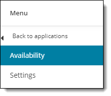 Site Manager Availability menu.